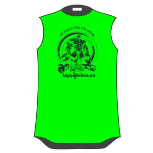 CAMISETA SIN MANGAS NO PLACE VERDE FLUOR