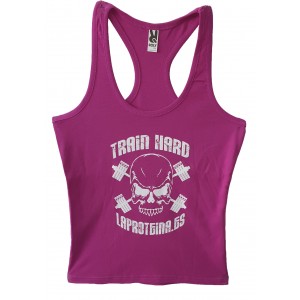 CAMISETA MUJER TIRANTES TRAIN HARD MALVA