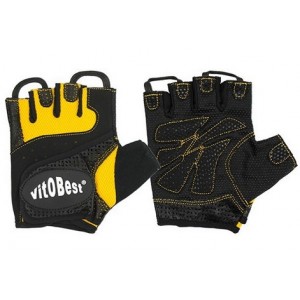 GUANTES CUERO NEGRO Y AMARILLO