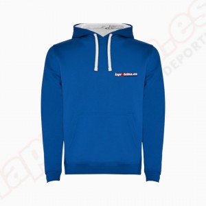 SUDADERA URBAN CON CAPUCHA AZUL BLANCO